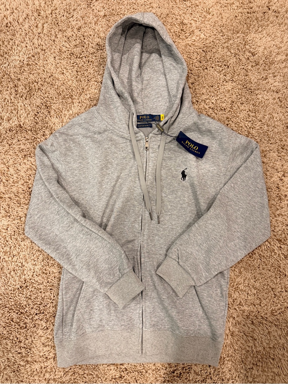 Polo by Ralph Lauren Light Gray Full-Zip Hoodie Sweatshirt